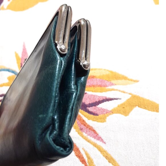 Dark Green Leather HOBO International Bifold Wallet - Picture 7 of 9
